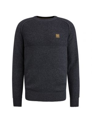 Pme Legend r-neck cotton indigo look knit salute