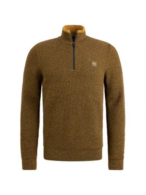 Pme legend half zip collar cotton mouline brown