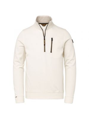 PME Legend half zip collar interlock jersey white