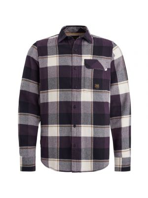 Pme legend l/s shirt flanel twill check plum