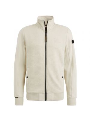 Pme legend zip jacket jacquard sweat bone white