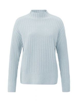 Yaya sweater turtleneck l/s ribbed details blue