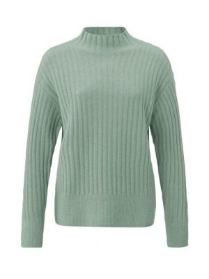 Yaya sweater turtleneck l/s ribbed details green