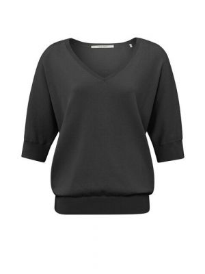 Yaya double v-neck sweater anthracite