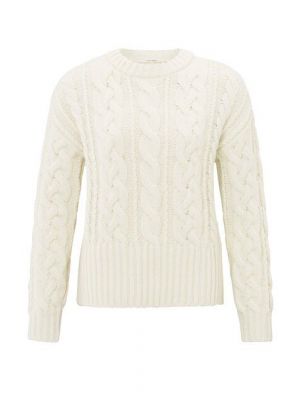 YAYA cable sweater with rib off white