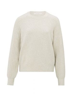 YAYA rib mixed sweater ls off white melange