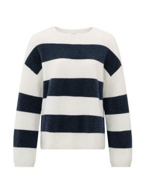 YAYA oversized block stripe sweater off white dess