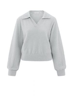 YAYA polo sweater light grey melange