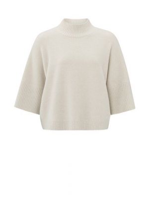 YAYA sweater rib sleeves pumice stone beige