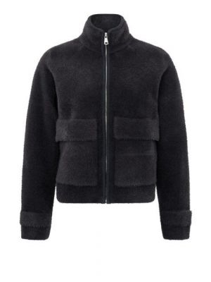 Yaya knitted jacket with pockets anthracite