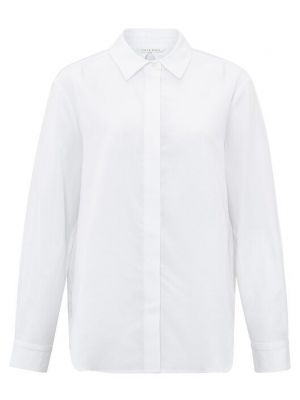 Yaya woven blouse w. black detail pure white