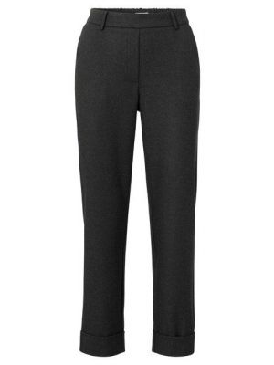 Yaya soft pantalon straight leg turn up anthracite