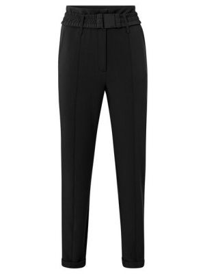 Yaya woven high waist trousers with belt black