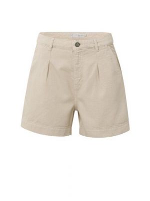 YAYA high waits loose denim short gray morn beige