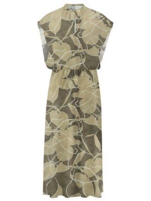 YAYA dress high neck geometric print green dessin