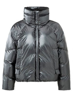 Yaya oversized cropped puffer jacket silver