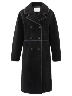 YAYA long teddy coat double breasted black