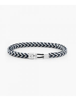 Pig & hen catena foxtail armband navy | silver