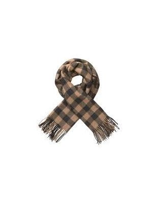 Modström mirror check scarf camel/black check