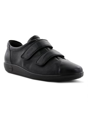 Ecco Soft 2.0 Black Feather Velcro Black